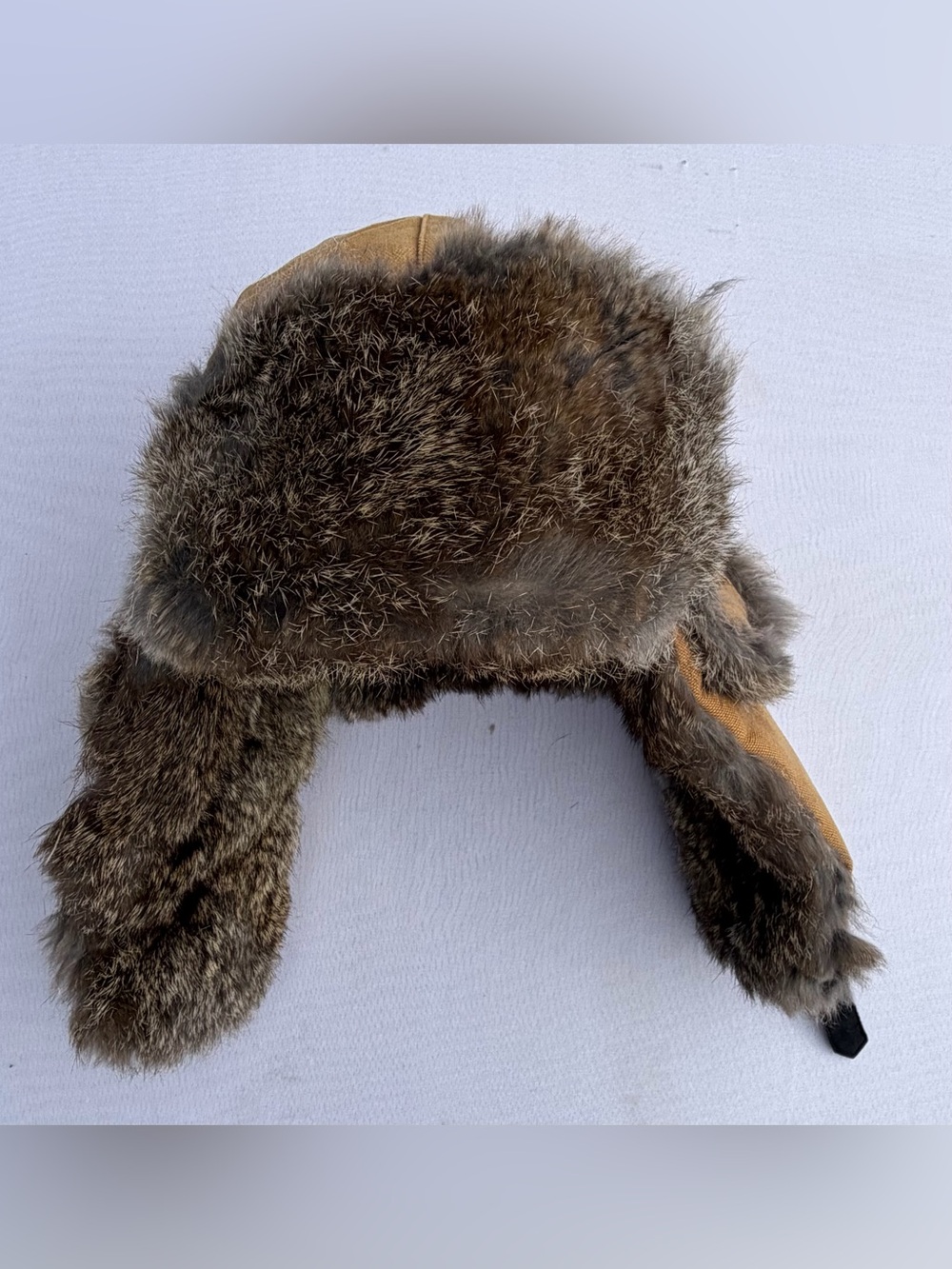 Mad Bomber Trapper Hat Genuine Rabbit Fur Brown Bomber Trapper Aviator Cap Med